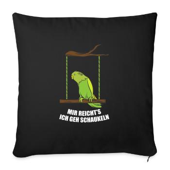 Funny Budgie Parakeet Lover Swing Gift - Sofa pillowcase 17,3'' x 17,3'' (45 x 45 cm) - black - Front