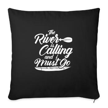 Drôle canoë cadeau rivière appelle cadeau - Housse de coussin décorative 45 x 45 cm - noir - Devant