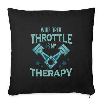 Pilote automobile drôle voiture rapide grande ouverte - Housse de coussin décorative 45 x 45 cm - noir - Devant