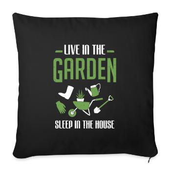 Gardener Landscape Garden Funny Gardening Tool - Sofa pillowcase 17,3'' x 17,3'' (45 x 45 cm) - black - Front