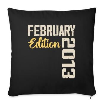 Février 2013 Anniversaire Février 2013 Rétro - Housse de coussin décorative 45 x 45 cm - noir - Devant