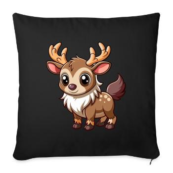 Cute Baby Moose - Sofa pillowcase 17,3'' x 17,3'' (45 x 45 cm) - black - Front