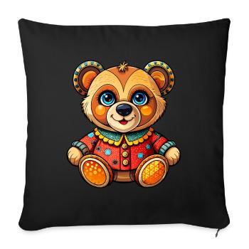 Ours en peluche avec pull - Housse de coussin décorative 45 x 45 cm - noir - Devant