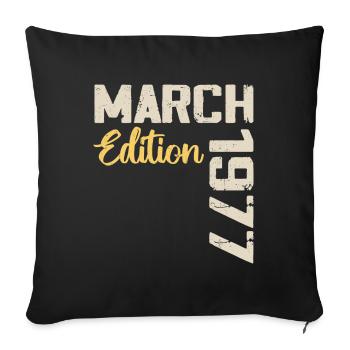 March 1977 Birthday Gift March 1977 - Sofa pillowcase 17,3'' x 17,3'' (45 x 45 cm) - black - Front