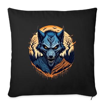 Gruseliges Halloween-partykostüm Werwolf - Housse de coussin décorative 45 x 45 cm - noir - Devant