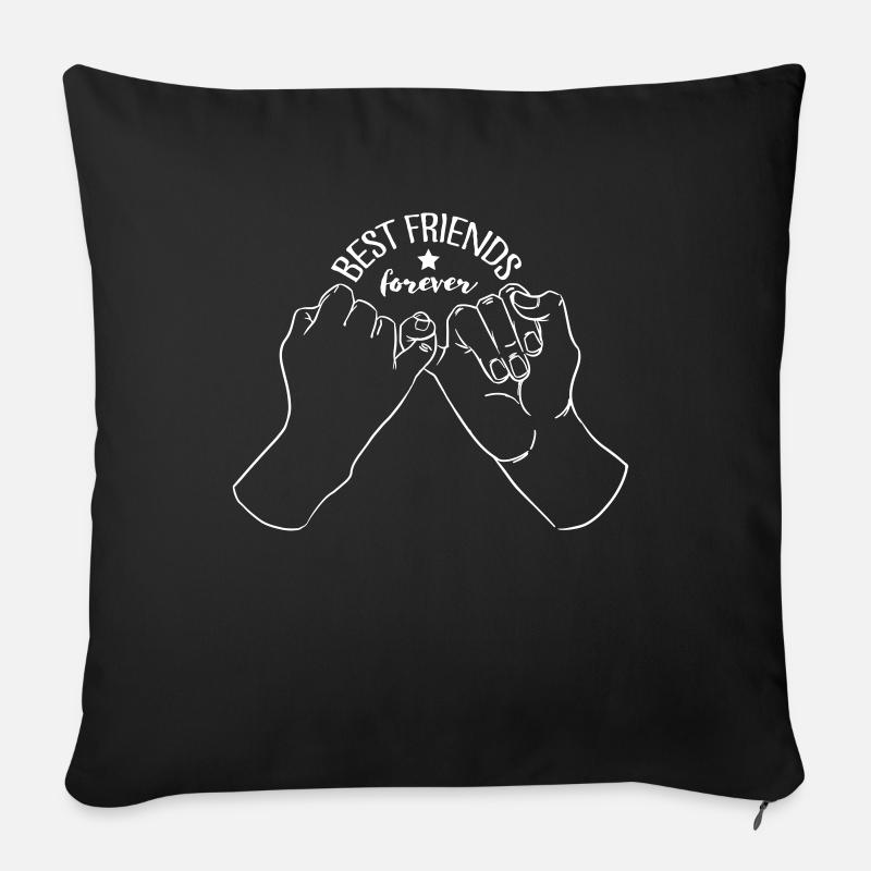 Best Friends Forever - Housse de coussin décorative 45 x 45 cm - noir