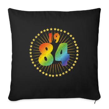 Retro LGBT birthday 1984 - Sofa pillowcase 17,3'' x 17,3'' (45 x 45 cm) - black - Front