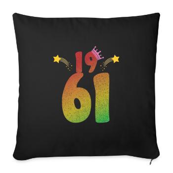 1961 geboren LGBT Geburtstagsgeschenk - Sofakissenbezug 45 x 45 cm - Schwarz - Vorne