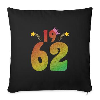 LGBT birthday with crown 1962 - Sofa pillowcase 17,3'' x 17,3'' (45 x 45 cm) - black - Front