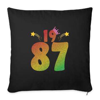 1987 LGBT Vintage Birthday Gift Idea - Sofa pillowcase 17,3'' x 17,3'' (45 x 45 cm) - black - Front