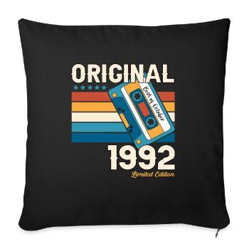 31st Birthday Husband October Vintage 1992 Cassette Tape - Sofa pillowcase 17,3'' x 17,3'' (45 x 45 cm) - black - Front
