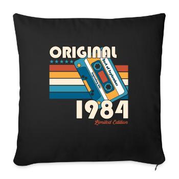 40ème Anniversaire Millésime Septembre 1984 Cassette 84 - Housse de coussin décorative 45 x 45 cm - noir - Devant