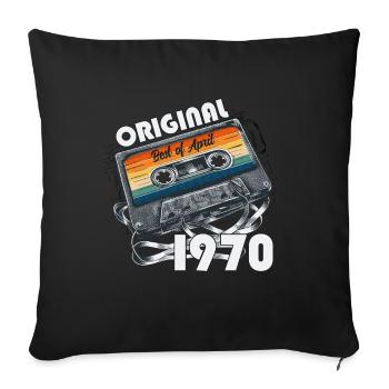 55ème Anniversaire Original Avril Millésime 1970 - Housse de coussin décorative 45 x 45 cm - noir - Devant