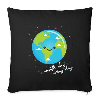 Earth Day Shirt Kids Women Men Happy Earth Day - Sofa pillowcase 17,3'' x 17,3'' (45 x 45 cm) - black - Front