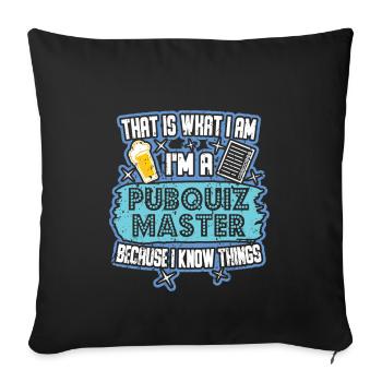 Pub Quiz Pubquiz Master Know Things - Housse de coussin décorative 45 x 45 cm - noir - Devant