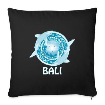 Requin d’eau profonde à pointe blanche Bali Indonésie - Housse de coussin décorative 45 x 45 cm - noir - Devant