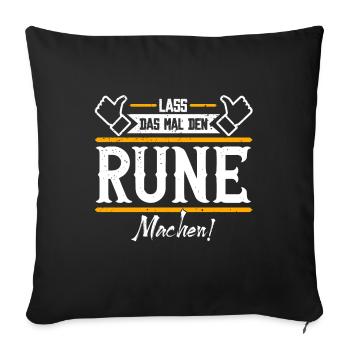 Rune Geschenkidee Geschenk Geburtstag - Sofakissenbezug 45 x 45 cm - Schwarz - Vorne