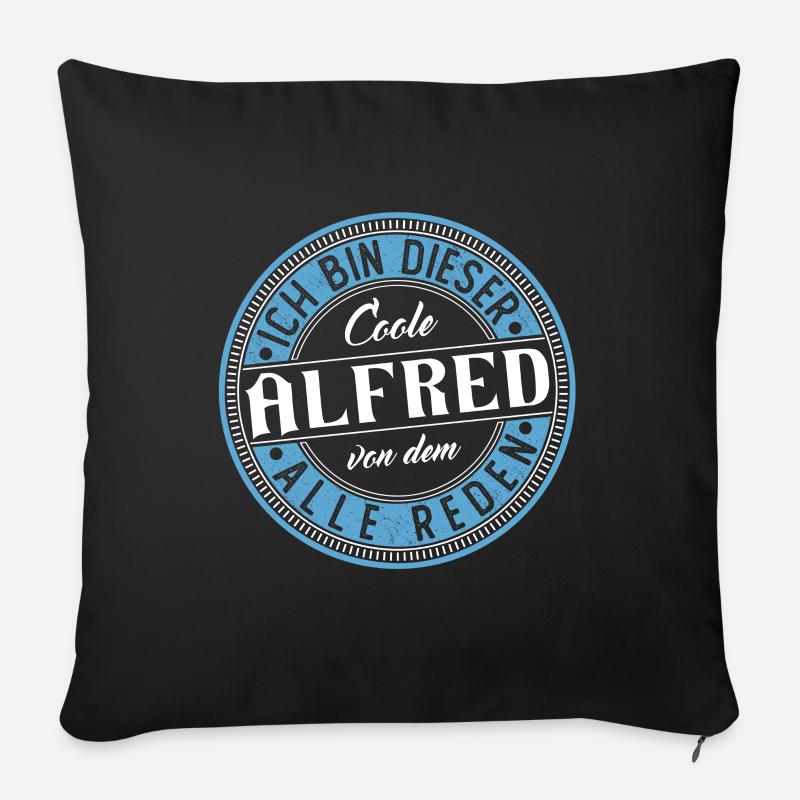 Alfred Geschenkidee Geschenk Geburtstag - Sofakissenbezug 45 x 45 cm - Schwarz