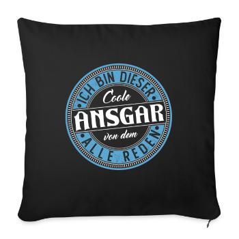 Ansgar Geschenkidee Geschenk Geburtstag - Sofakissenbezug 45 x 45 cm - Schwarz - Vorne