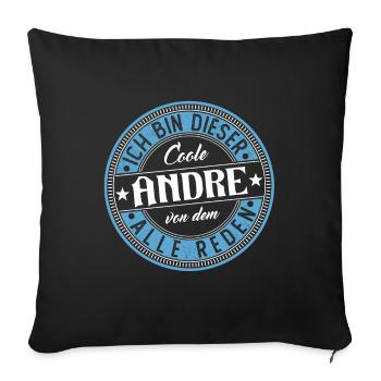 Andre Geschenkidee Geschenk Geburtstag - Sofakissenbezug 45 x 45 cm - Schwarz - Vorne