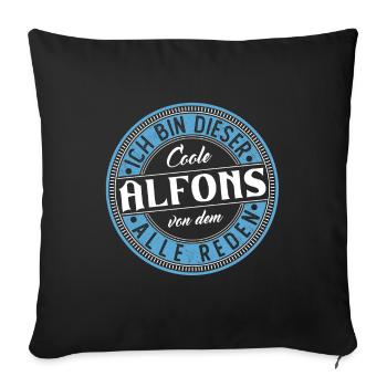 Alfons Geschenkidee Geschenk Geburtstag - Sofakissenbezug 45 x 45 cm - Schwarz - Vorne