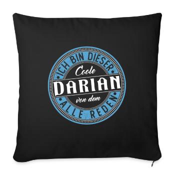 Darian Geschenkidee Geschenk Geburtstag - Sofakissenbezug 45 x 45 cm - Schwarz - Vorne