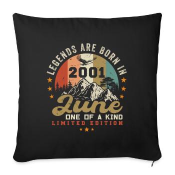 June 2001 Anniversary Juni 2001 Juni - Sofa pillowcase 17,3'' x 17,3'' (45 x 45 cm) - black - Front