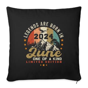 June 2024 Anniversary Juni 2024 Juni - Sofa pillowcase 17,3'' x 17,3'' (45 x 45 cm) - black - Front