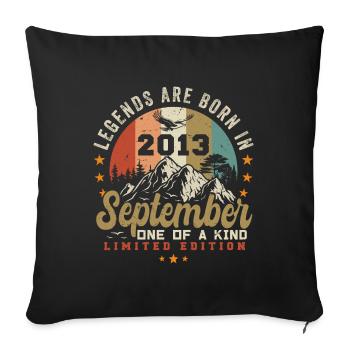 September 2013, born in 2013 - Sofa pillowcase 17,3'' x 17,3'' (45 x 45 cm) - black - Front