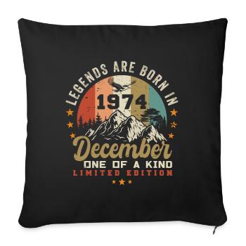 The Legends were published in December 1974 - Retro 1974 - Sofa pillowcase 17,3'' x 17,3'' (45 x 45 cm) - black - Front