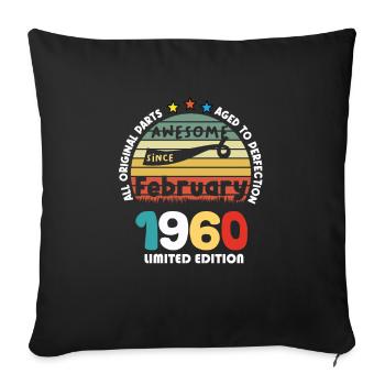 1960 Vintage Retro Jubiläum Limitierte Auflage - Sofakissenbezug 45 x 45 cm - Schwarz - Vorne