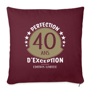 40 ans anniversaire - Housse de coussin décorative 45 x 45 cm - bordeaux - Devant