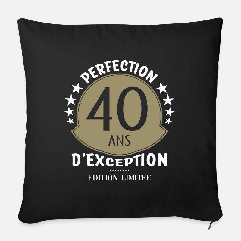 40 ans anniversaire - Housse de coussin décorative 45 x 45 cm - noir