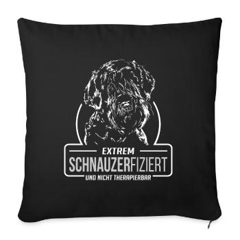 SCHNAUZERFIZIERT Riesenschnauzer Hunde Wilsigns - Sofakissenbezug 45 x 45 cm - Schwarz - Vorne
