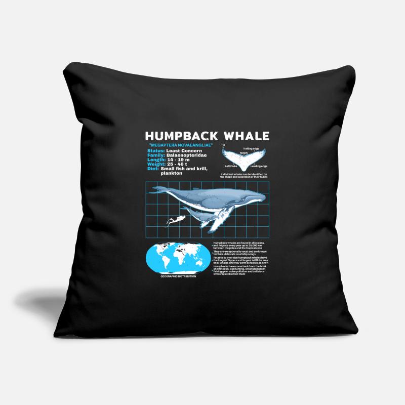 Humpback Whale Datasheet Sofa pillowcase 17,3'' x 17,3'' (45 x 45 cm)