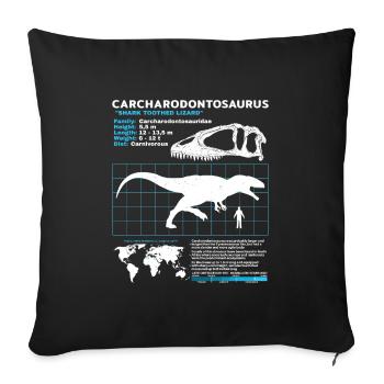 Fiche technique de Carcharodontosaurus - Housse de coussin décorative 45 x 45 cm - noir - Devant