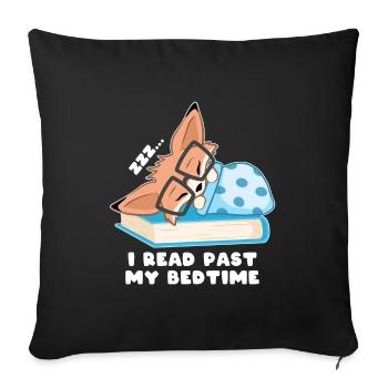 Nerd Fuchs I read past my bedtime - Sofakissenbezug 45 x 45 cm - Schwarz - Vorne