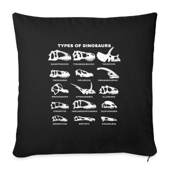 Espèces de dinosaures Types de dinosaures - Housse de coussin décorative 45 x 45 cm - noir - Devant