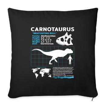 Carnotaurus fact sheet - Sofakissenbezug 45 x 45 cm - Schwarz - Vorne