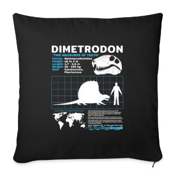 Dimetrodon Datenblatt - Sofakissenbezug 45 x 45 cm - Schwarz - Vorne
