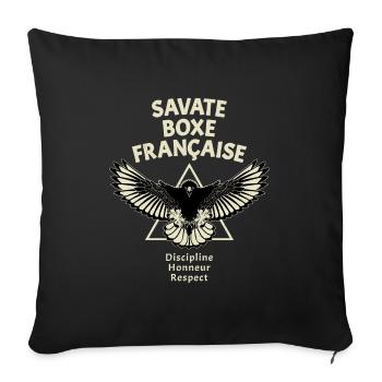 Savate Kickboxing Eagle - Sofa pillowcase 17,3'' x 17,3'' (45 x 45 cm) - black - Front