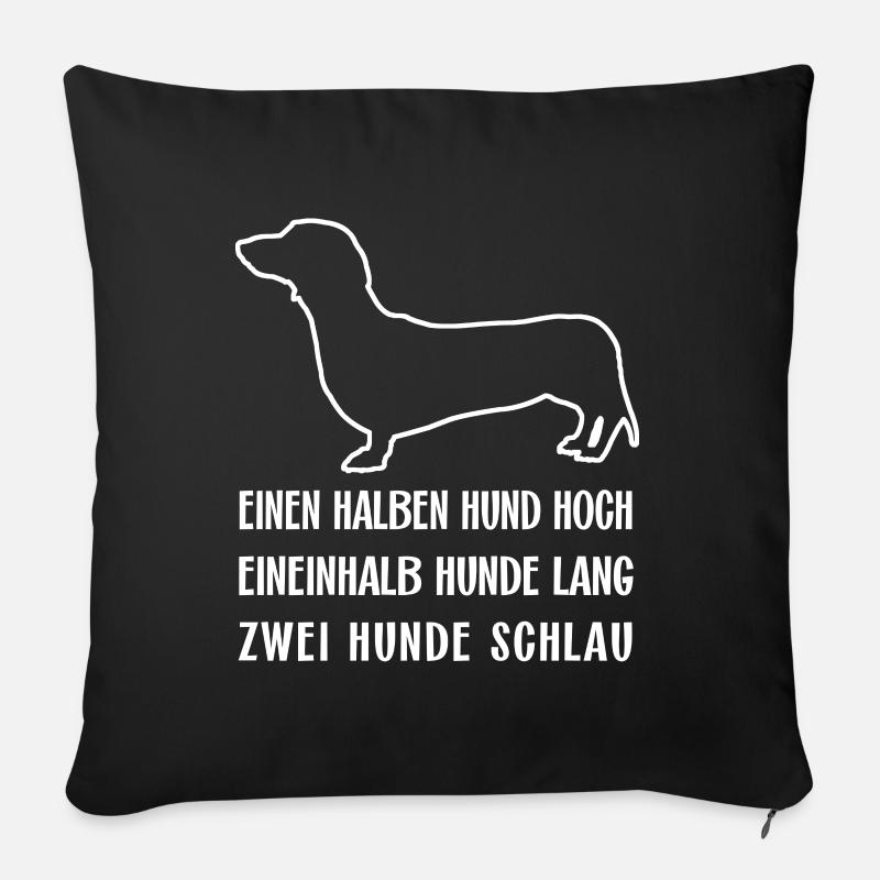 Schlauer intelligenter Dackel ich liebe Dackel - Sofakissenbezug 45 x 45 cm - Schwarz