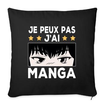 Je peux pas j'ai Manga - Housse de coussin décorative 45 x 45 cm - noir - Devant