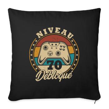 Niveau 70 débloque - Housse de coussin décorative 45 x 45 cm - noir - Devant