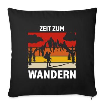 Wandern Berge Wanderer Geschenk - Sofakissenbezug 45 x 45 cm - Schwarz - Vorne