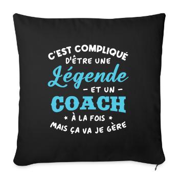 Legend and Coach - Sofa pillowcase 17,3'' x 17,3'' (45 x 45 cm) - black - Front
