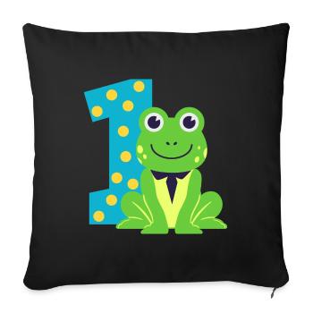 1st birthday. first birthday - Sofa pillowcase 17,3'' x 17,3'' (45 x 45 cm) - black - Front