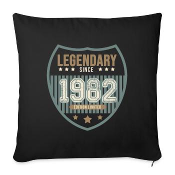 Geburtstag 1982 legendäre 40 Jahre - Sofakissenbezug 45 x 45 cm - Schwarz - Vorne