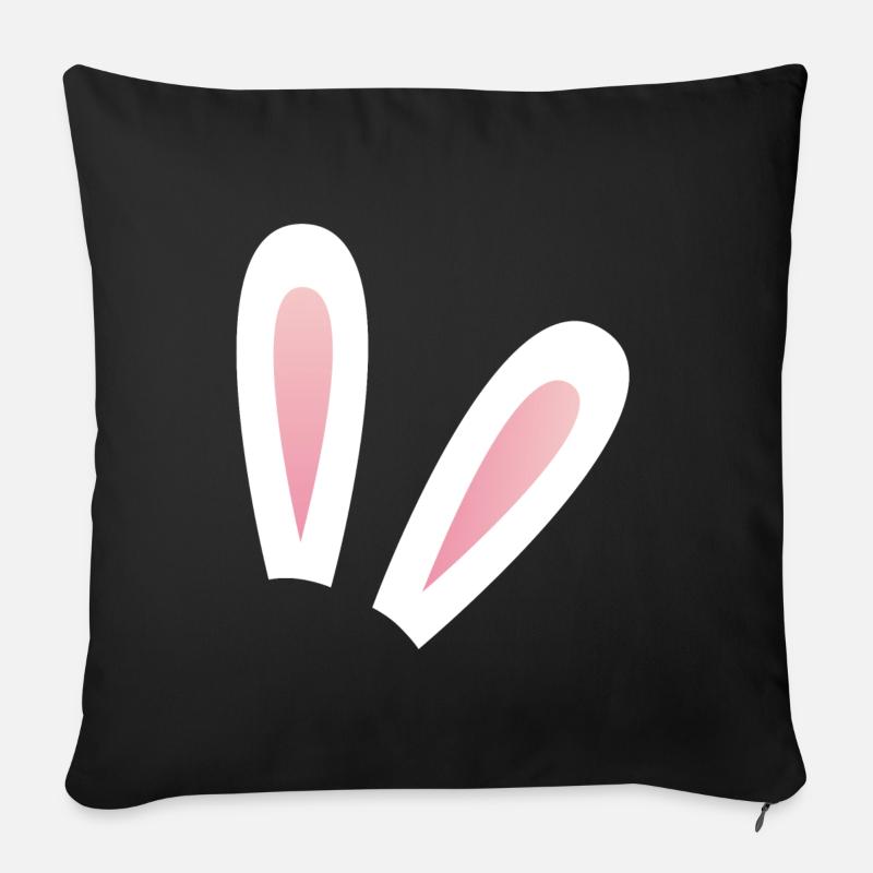 Rabbit ears - Sofa pillowcase 17,3'' x 17,3'' (45 x 45 cm) - black