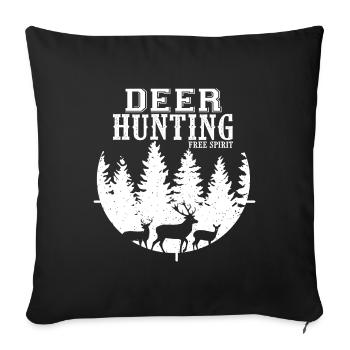 hunting cool gift grandpa - Sofa pillowcase 17,3'' x 17,3'' (45 x 45 cm) - black - Front